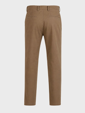 Men's Khaki Regular Fit Solid Casual Chinos