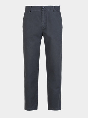 Men's Grey Regular Fit Solid Casual Chinos
