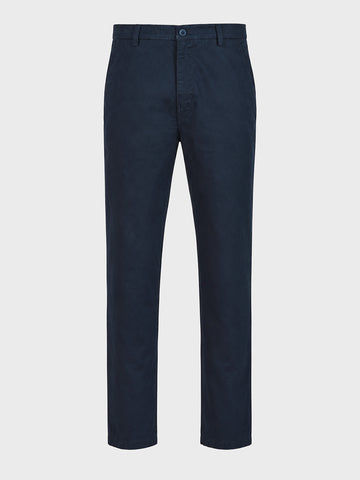 Men's Navy Blue Regular Fit Solid Casual Chinos