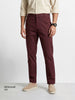 Men's Maroon Regular Fit Solid Casual Chinos
