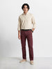 Men's Maroon Regular Fit Solid Casual Chinos