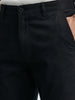 Men's Black Regular Fit Solid Casual Chinos