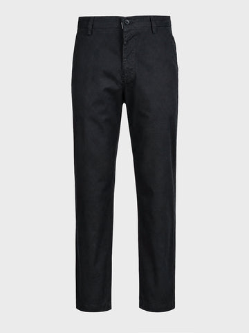 Men's Black Regular Fit Solid Casual Chinos
