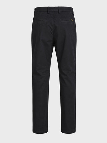 Men's Black Regular Fit Solid Casual Chinos