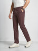 Men's Brown Regular Fit Solid Casual Chinos