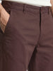 Men's Brown Regular Fit Solid Casual Chinos