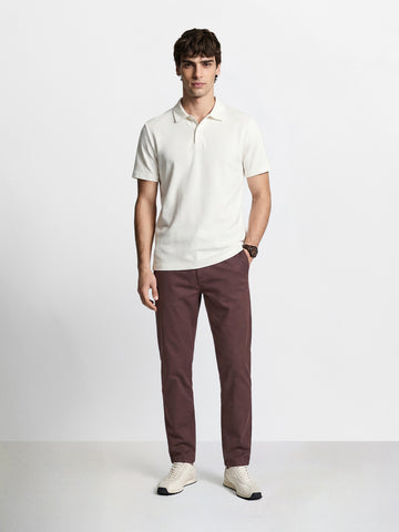 Men's Brown Regular Fit Solid Casual Chinos