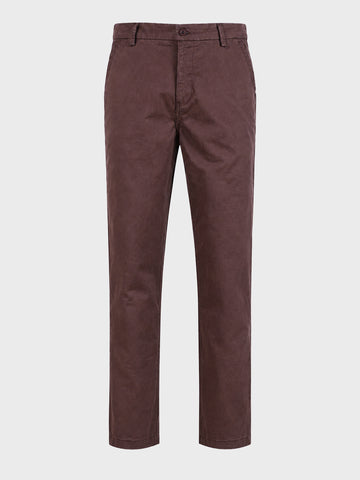 Men's Brown Regular Fit Solid Casual Chinos