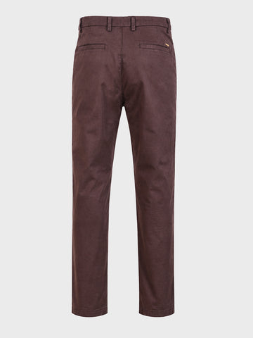 Men's Brown Regular Fit Solid Casual Chinos