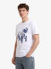 Men's White Relaxed Fit Graphic Printed Casual T-Shirts