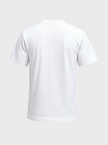 Men's White Relaxed Fit Graphic Printed Casual T-Shirts
