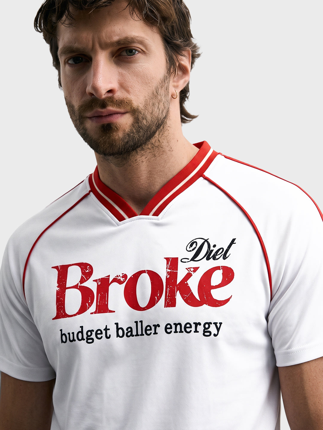 Men's White Relaxed Fit Graphic Printed Casual T-Shirt
