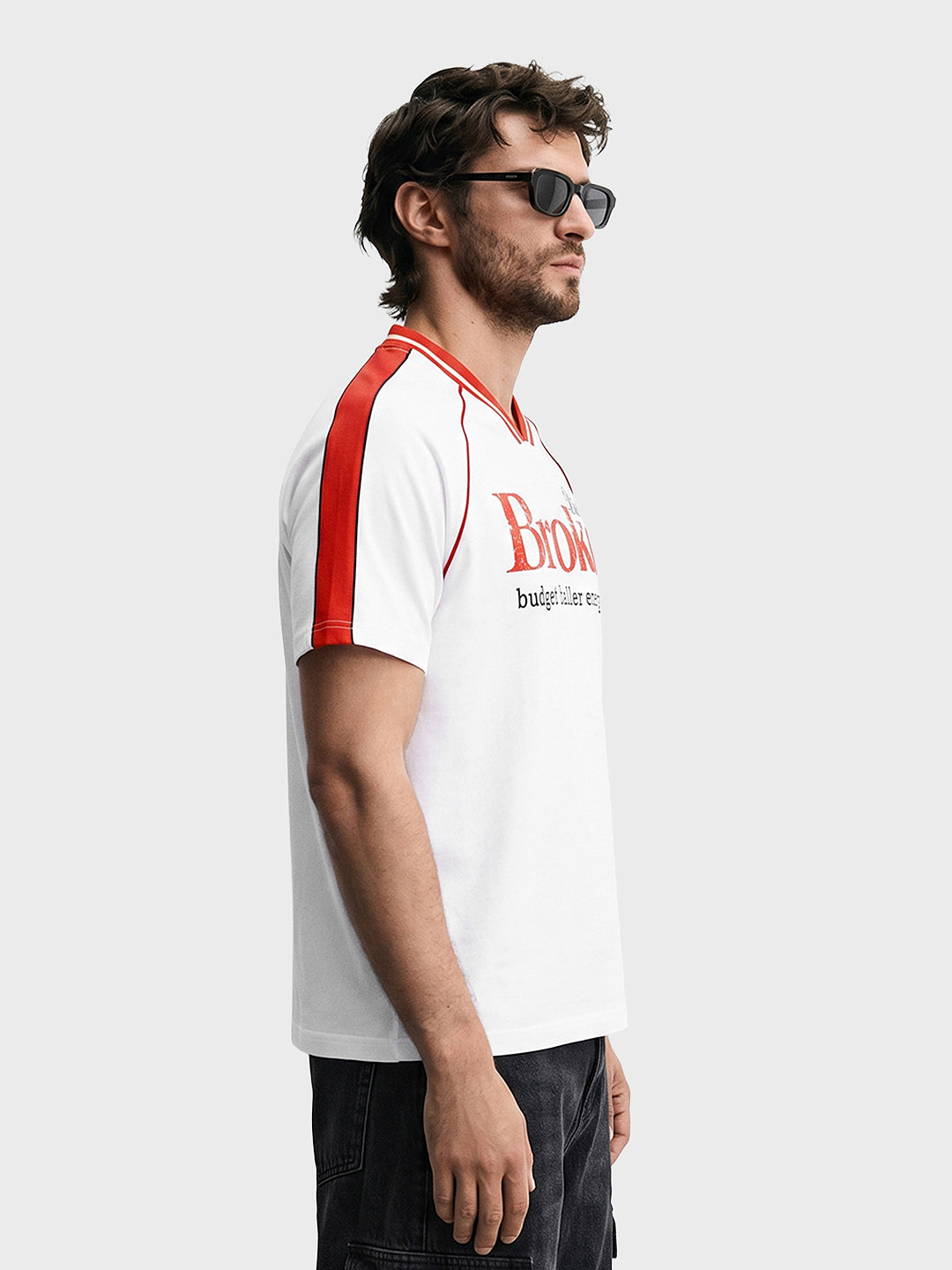 Men's White Relaxed Fit Graphic Printed Casual T-Shirt