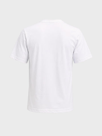Men's White Relaxed Fit Graphic Printed Casual T-Shirts