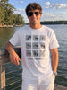Men's White Relaxed Fit Graphic Printed Casual T-Shirts