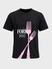 Men's Black Relaxed Fit Graphic Printed Casual T-Shirts