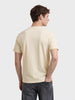Men's Cream Relaxed Fit Graphic Printed Casual T-Shirt