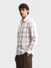 Men's Khaki Regular Fit Checkered Casual Shirt