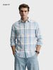 Men's Rust Slim Fit Checkered Casual Shirt