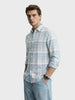 Men's Rust Slim Fit Checkered Casual Shirt