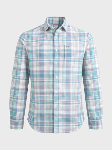 Men's Rust Slim Fit Checkered Casual Shirt