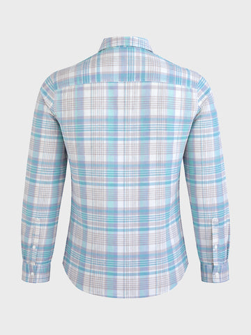 Men's Rust Slim Fit Checkered Casual Shirt
