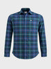 Men's Teal Slim Fit Checkered Casual Shirt