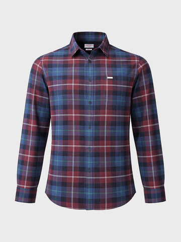 Men's Brown Slim Fit Checkered Casual Shirt