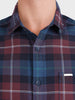 Men's Brown Slim Fit Checkered Casual Shirt
