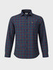 Men's Navy Blue Slim Fit Checkered Casual Shirt