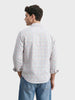 Men's Cream Slim Fit Checkered Casual Shirt