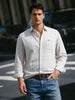 Men's Cream Slim Fit Checkered Casual Shirt