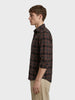 Men's Khaki Slim Fit Checkered Casual Shirt