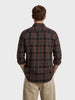 Men's Khaki Slim Fit Checkered Casual Shirt