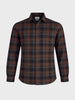 Men's Khaki Slim Fit Checkered Casual Shirt