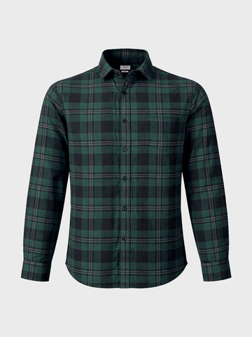 Men's Green Slim Fit Checkered Casual Shirt