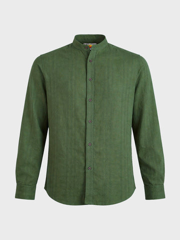 Men's Green Regular Fit Solid Casual Shirt