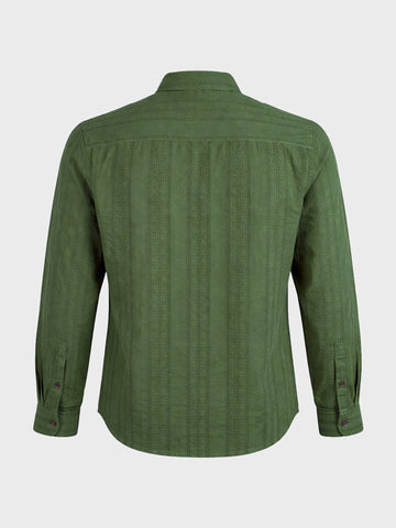 Men's Green Regular Fit Solid Casual Shirt