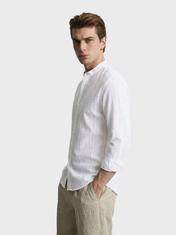 Men's White Regular Fit Solid Casual Shirt