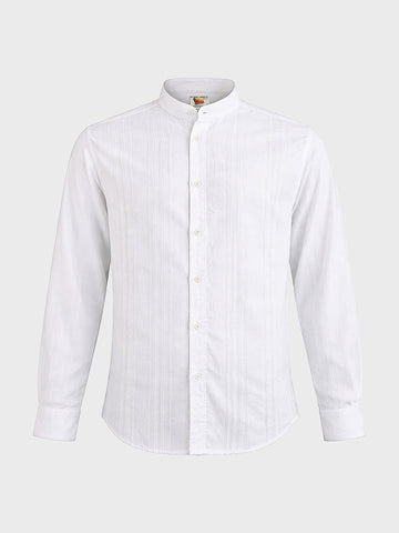 Men's White Regular Fit Solid Casual Shirt
