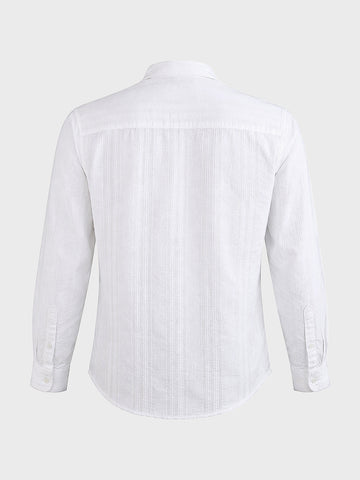 Men's White Regular Fit Solid Casual Shirt