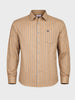 Men's Khaki Slim Fit Striped Casual Shirt