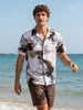 Men's Brown Relaxed Fit Printed Casual Shirt