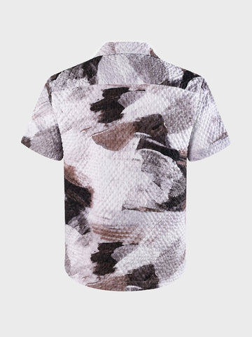 Men's Brown Relaxed Fit Printed Casual Shirt