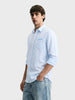 Men's Blue Regular Fit Embroidered Casual Shirt