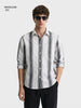 Men's Black Regular Fit Striped Casual Shirt