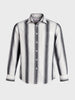 Men's Black Regular Fit Striped Casual Shirt