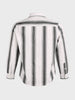 Men's Black Regular Fit Striped Casual Shirt