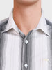 Men's Black Regular Fit Striped Casual Shirt