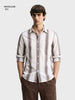 Men's Brown Regular Fit Striped Casual Shirt